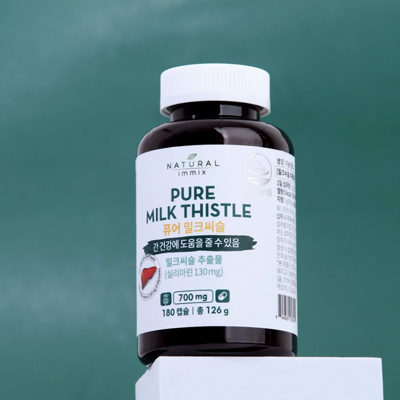 퓨어 밀크씨슬 영양제 700mg x 180캡슐 (6개월분) 간 실리마린
